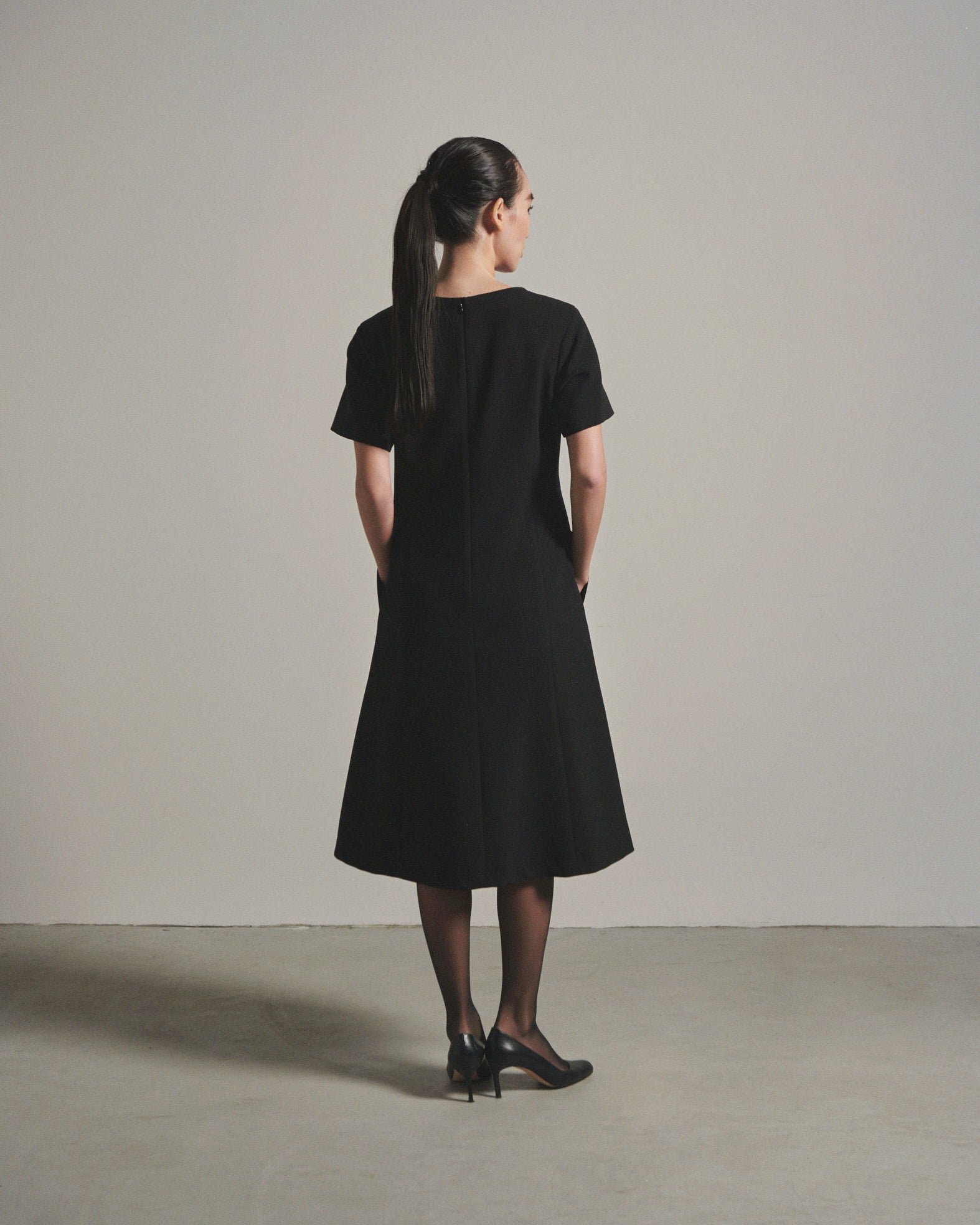 なし光沢感L'Or Contrast Flare Dress - ロングワンピース/マキシ