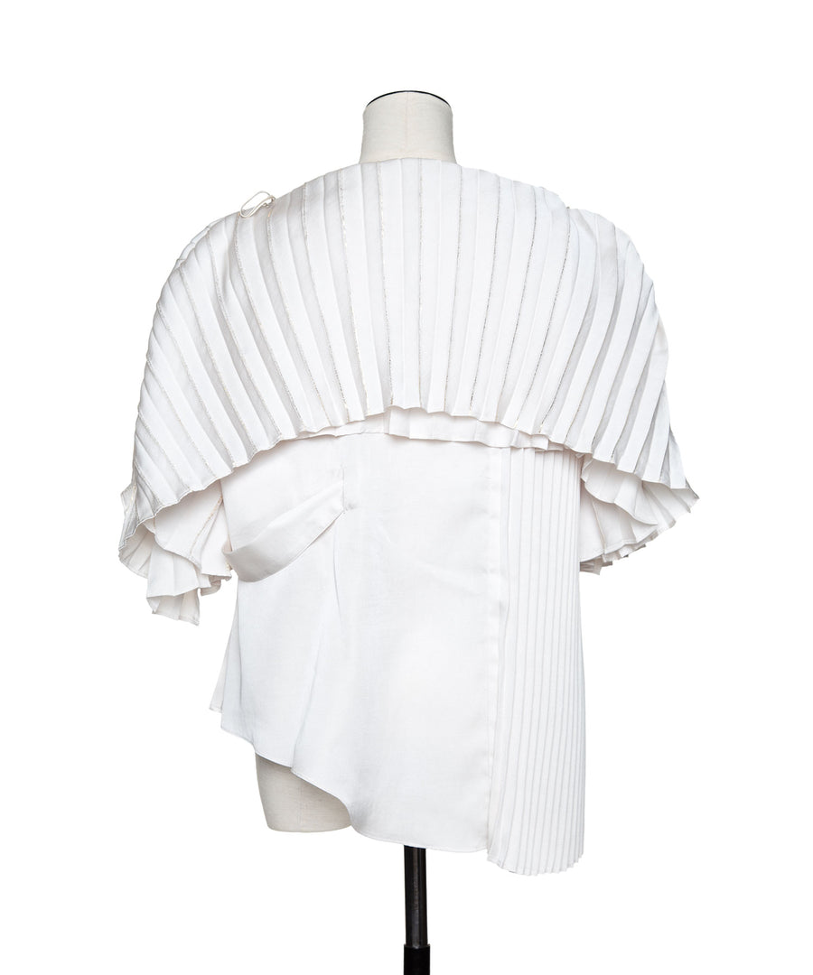 Foil Curve Pleats Tops