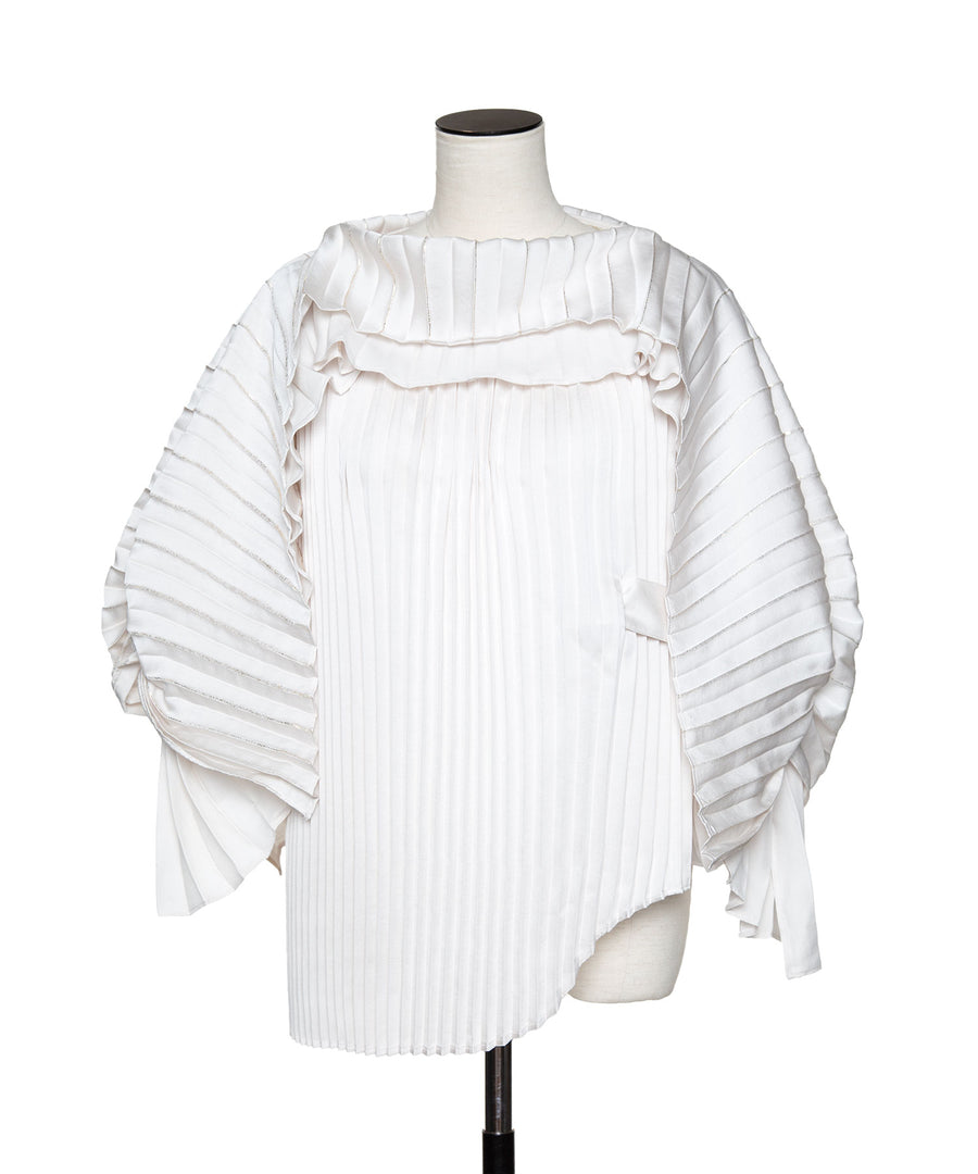 Foil Curve Pleats Tops