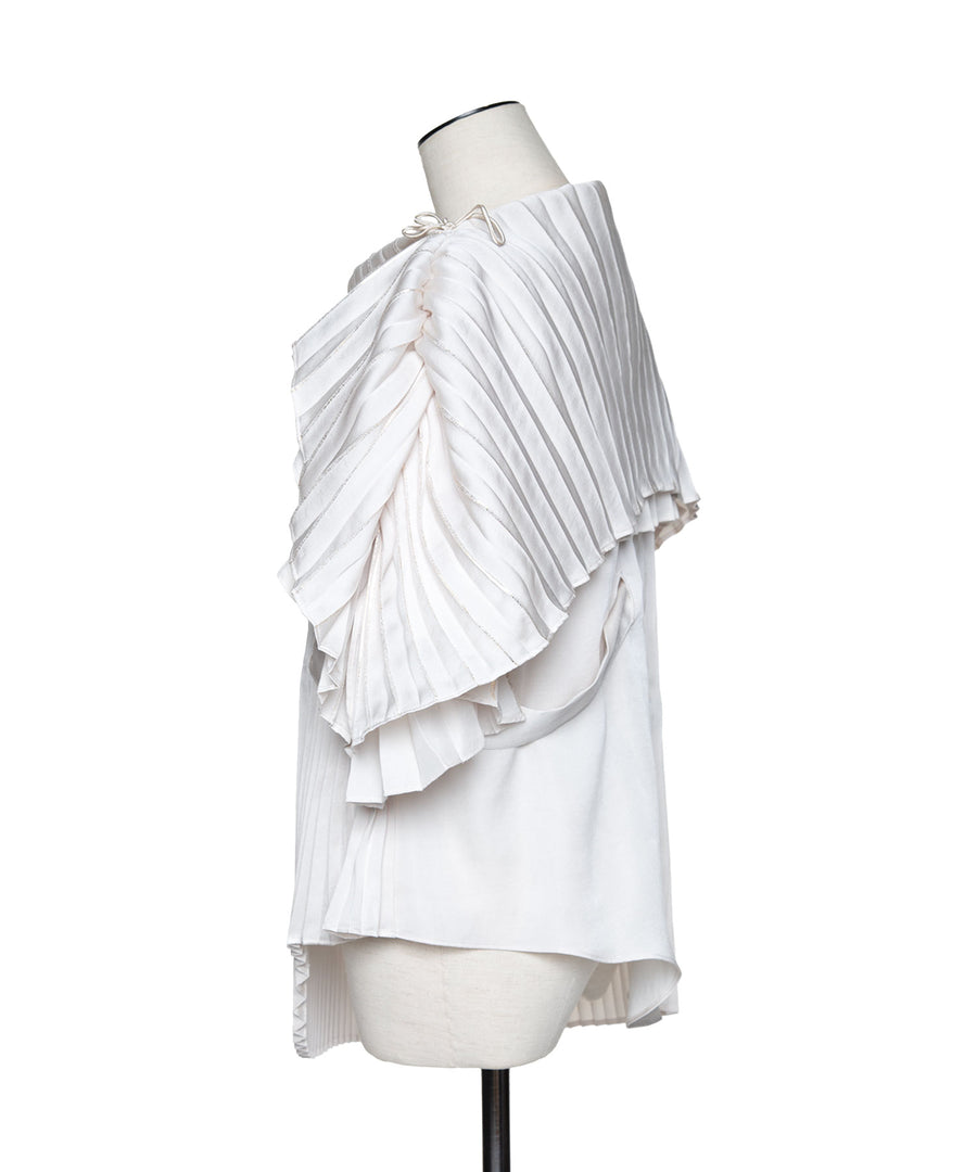 Foil Curve Pleats Tops